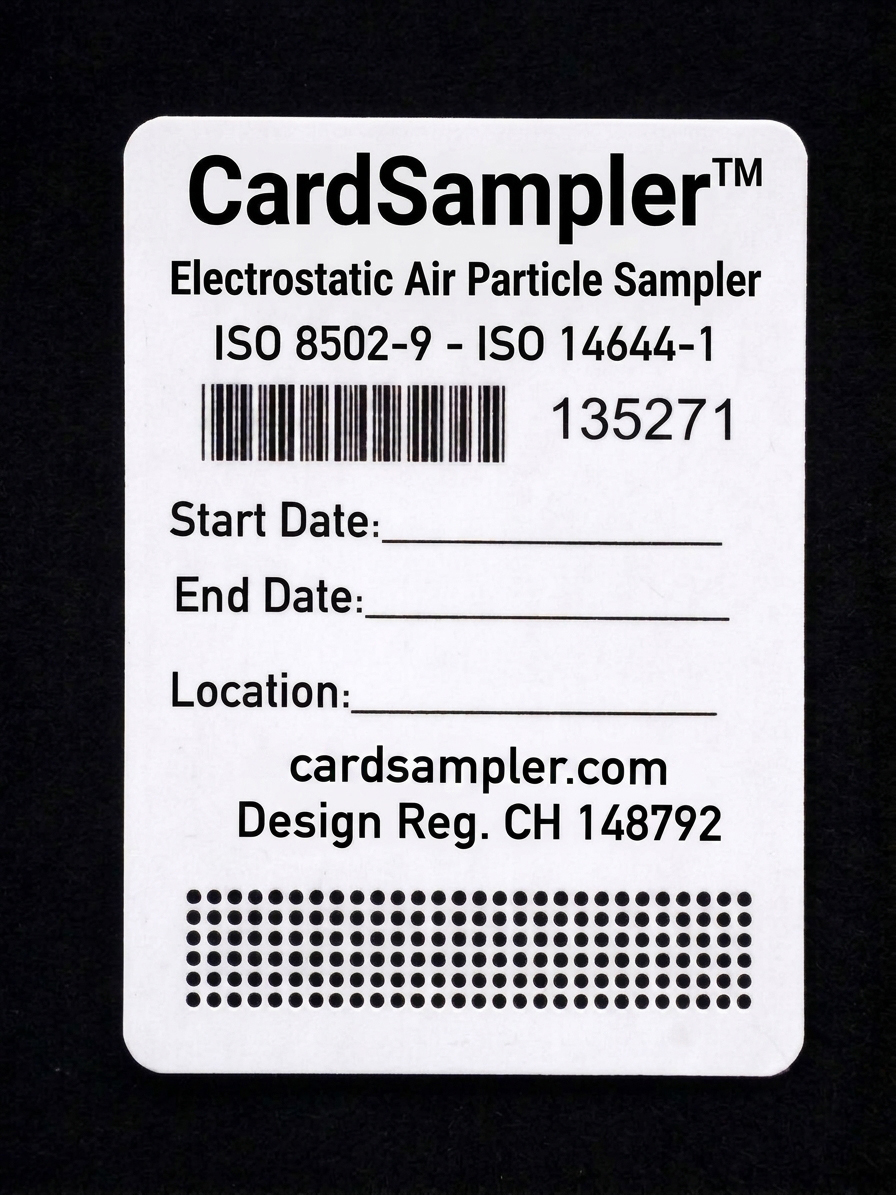 CardSampler electrostatic air particle sampler, supplied free to facility service companies