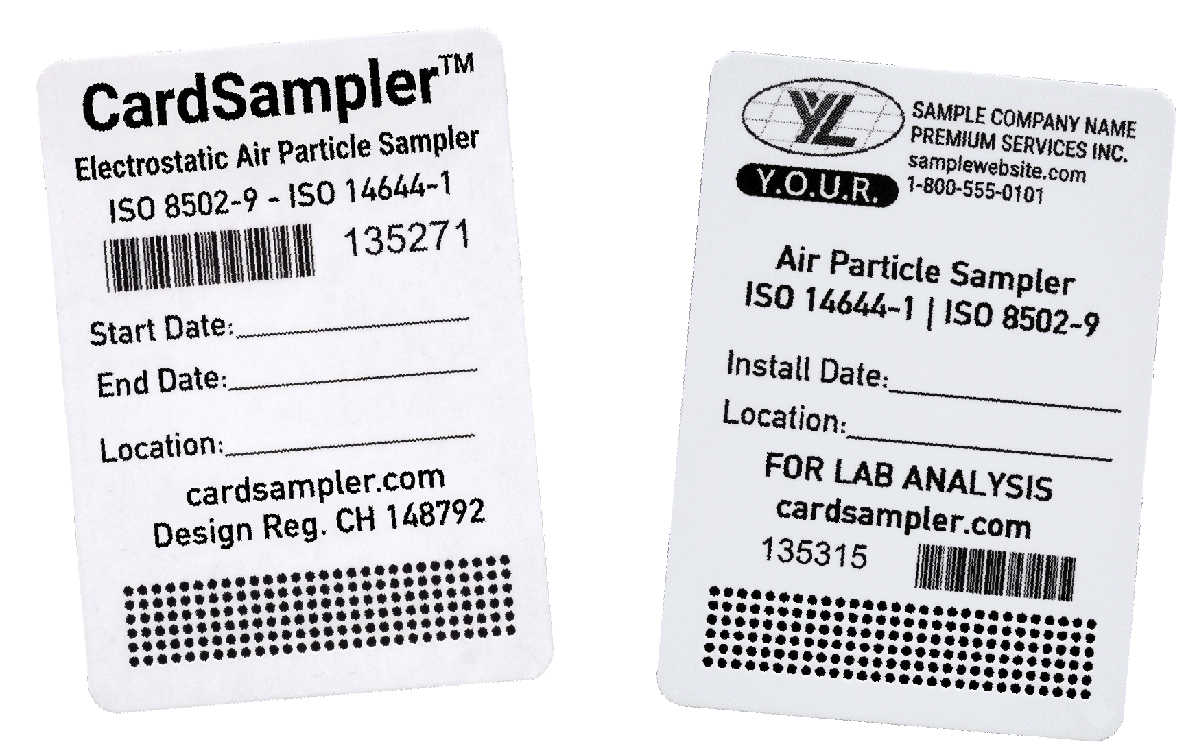 CardSampler electrostatic air particle sampler card, available with your logo or neutral