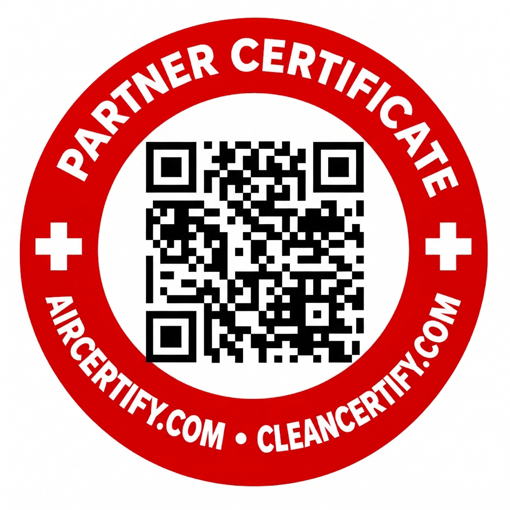 CleanCertify and AirCertify partner certification seal